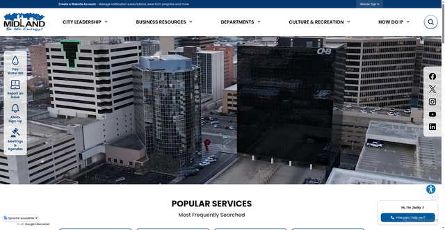 Security scan screenshot of https://midlandtexas.gov/
