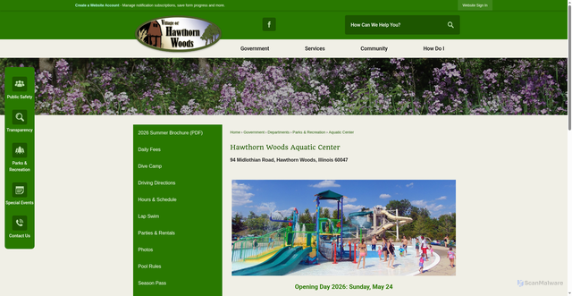 Security scan screenshot of https://www.vhw.org/93/Aquatic-Center