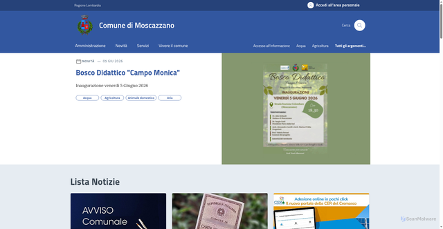 Security scan screenshot of https://www.comune.moscazzano.cr.it