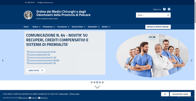 Security scan screenshot of https://www.omceopescara.it/
