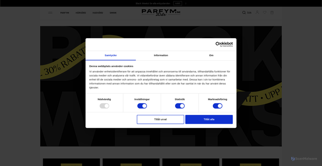 Security scan screenshot of https://www.parfym.se/