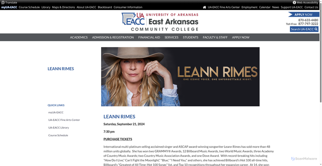 Security scan screenshot of https://www.eacc.edu/upages.php?id=215