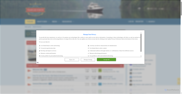Security scan screenshot of https://www.trawlerforum.com