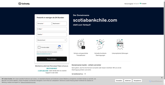 Security scan screenshot of http://scotiabankchile.com/
