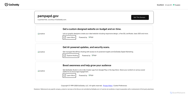 Security scan screenshot of https://pampapd.gov/
