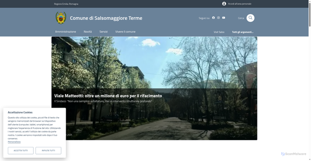 Security scan screenshot of https://www.comune.salsomaggiore-terme.pr.it/