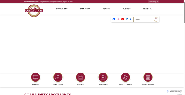 Security scan screenshot of https://www.collegeparkga.gov/