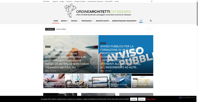 Security scan screenshot of https://www.archicz.it/