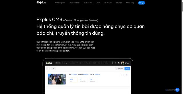 Security scan screenshot of https://explus.vn