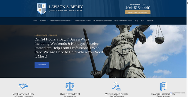 Security scan screenshot of https://www.georgiacriminallawyer.com/