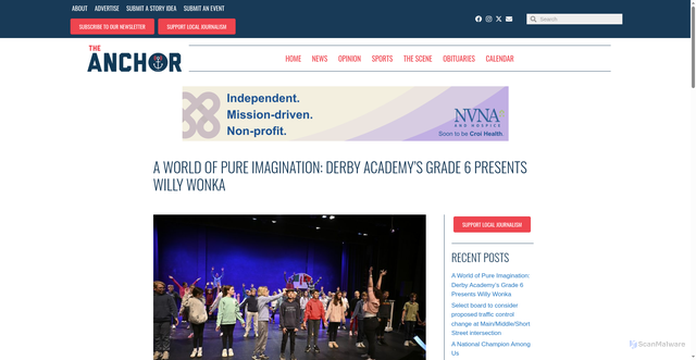 Security scan screenshot of https://www.hinghamanchor.com/a-world-of-pure-imagination-derby-academys-grade-6-presents-willy-wonka/