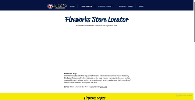 Security scan screenshot of https://www.skybaconfireworks.com/buy
