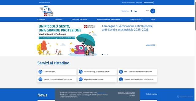 Security scan screenshot of https://www.aslal.it/
