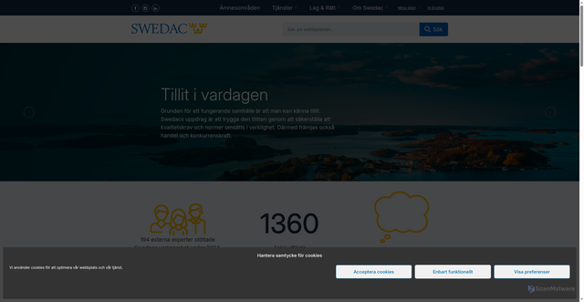 Security scan screenshot of https://www.swedac.se/