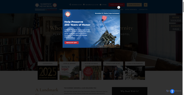 Security scan screenshot of https://marinesmemorial.org/