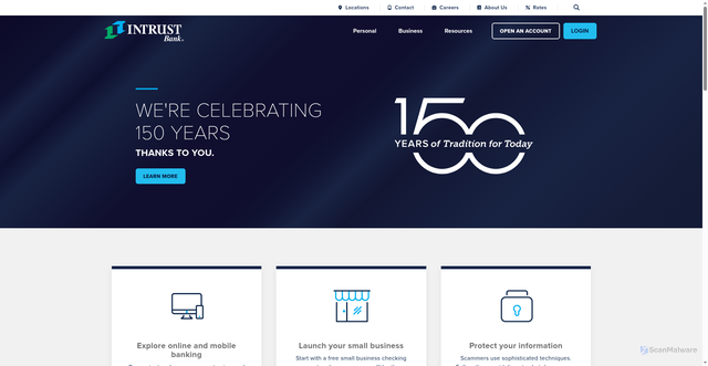 Security scan screenshot of https://intrustbank.com