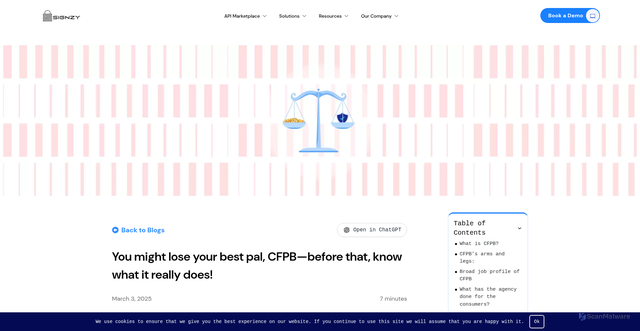 Security scan screenshot of https://www.signzy.com/blogs/what-does-cfpb-do