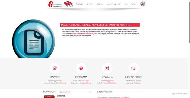 Security scan screenshot of https://www.edefter.gov.tr