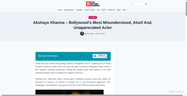 Security scan screenshot of https://lifebeyondnumbers.com/akshaye-khanna/