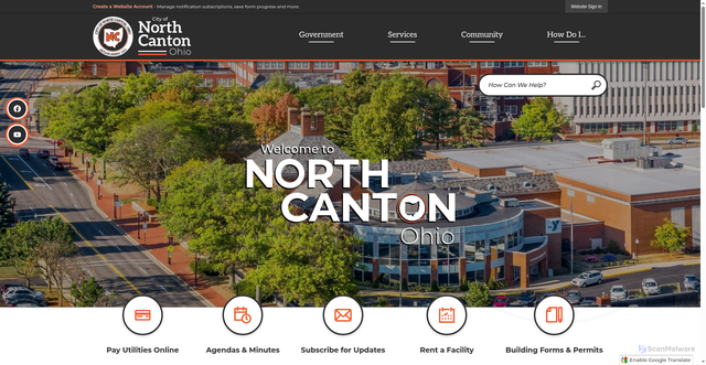 Security scan screenshot of https://northcantonohio.gov/