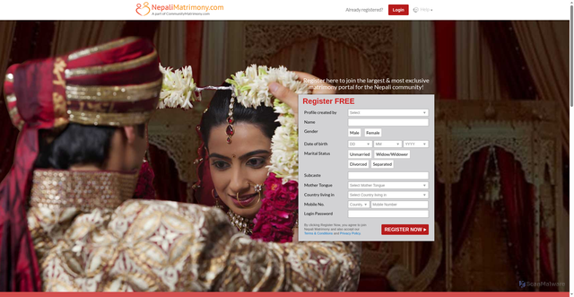 Security scan screenshot of https://www.nepalishaadi.com