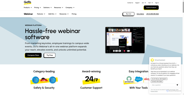 Security scan screenshot of https://link.gotowebinar.com