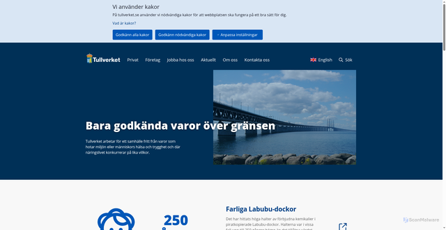 Security scan screenshot of https://www.tullverket.se/