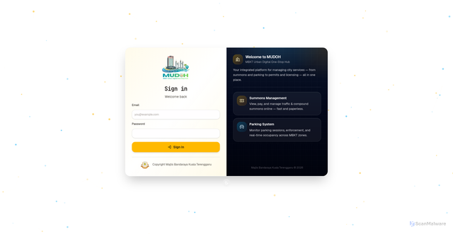 Security scan screenshot of https://mudoh.mbkt.gov.my