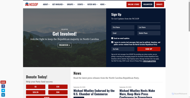 Security scan screenshot of https://www.nc.gop/