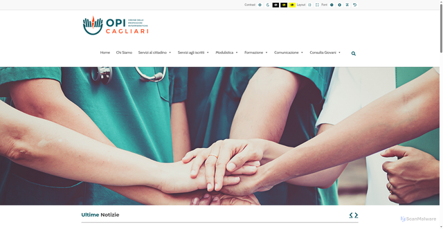 Security scan screenshot of https://www.opicagliari.it/