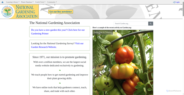 Security scan screenshot of https://garden.org
