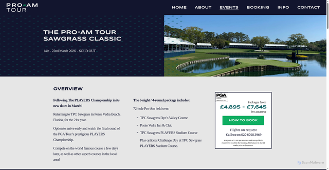Security scan screenshot of https://www.pro-amtour.com/tournaments/the-pro-am-tour-sawgrass-classic
