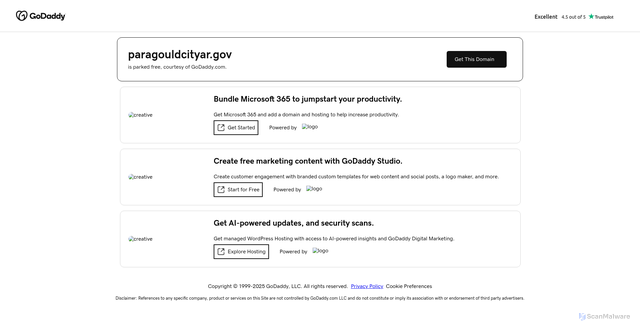 Security scan screenshot of https://paragouldcityar.gov/