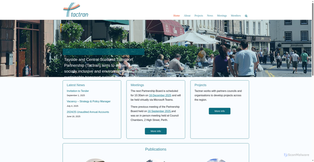 Security scan screenshot of https://tactran.gov.uk/