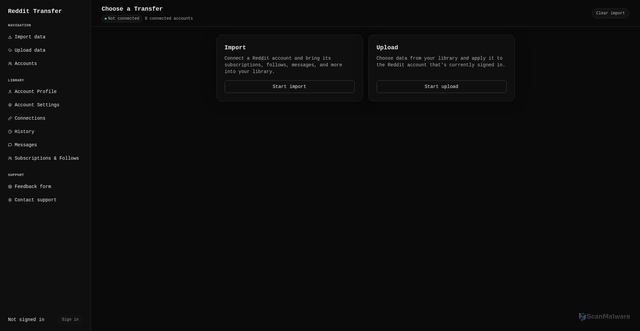 Security scan screenshot of https://reddit-transfer-web.pages.dev/