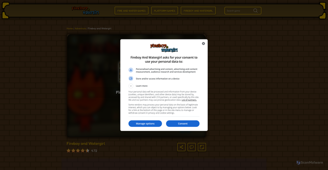 Security scan screenshot of https://fireboy-andwatergirl.io