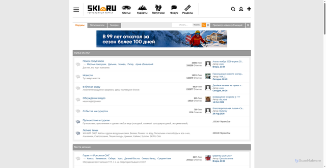 Security scan screenshot of https://forum.ski.ru