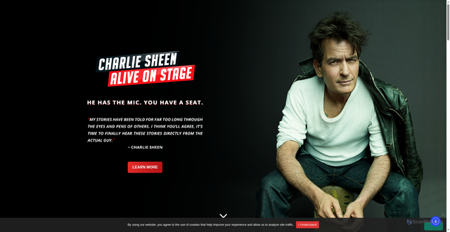 Security scan screenshot of https://charliesheenlive.com/