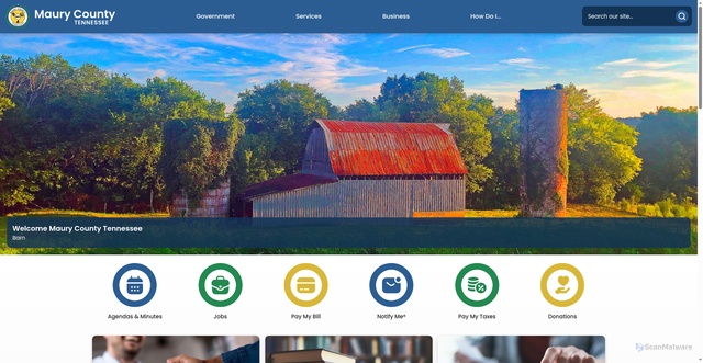 Security scan screenshot of https://maurycounty-tn.gov/
