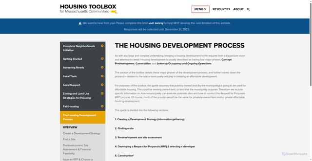 Security scan screenshot of https://www.housingtoolbox.org/development-process