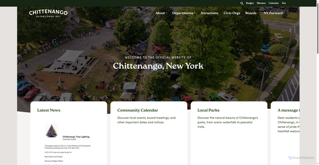 Security scan screenshot of https://chittenango.gov/