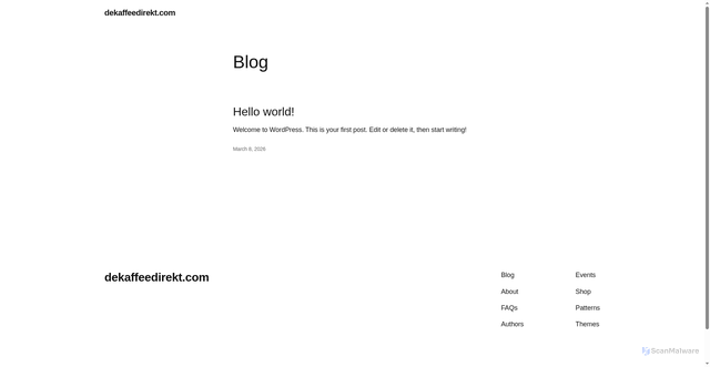Security scan screenshot of https://dekaffeedirekt.com/