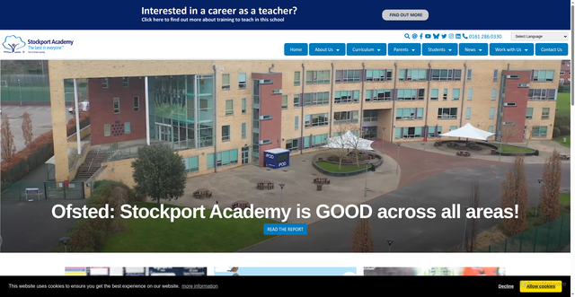 Security scan screenshot of http://www.stockport-academy.org/