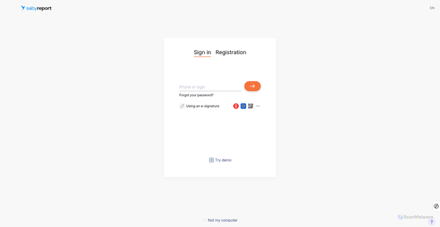 Security scan screenshot of https://report.saby.ru