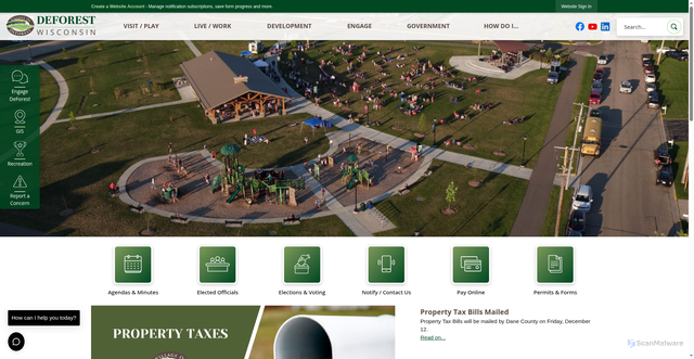 Security scan screenshot of https://deforestwi.gov/