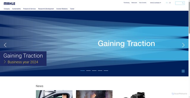 Security scan screenshot of https://mahle.com