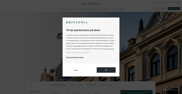Security scan screenshot of https://britannia.no/