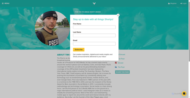 Security scan screenshot of https://shortyawards.com/6th/timcast