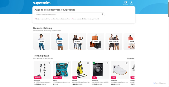 Security scan screenshot of https://supersales.nl