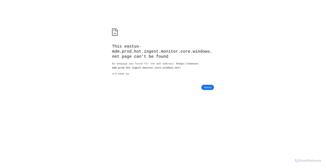 Security scan screenshot of https://eastus-mdm.prod.hot.ingest.monitor.core.windows.net